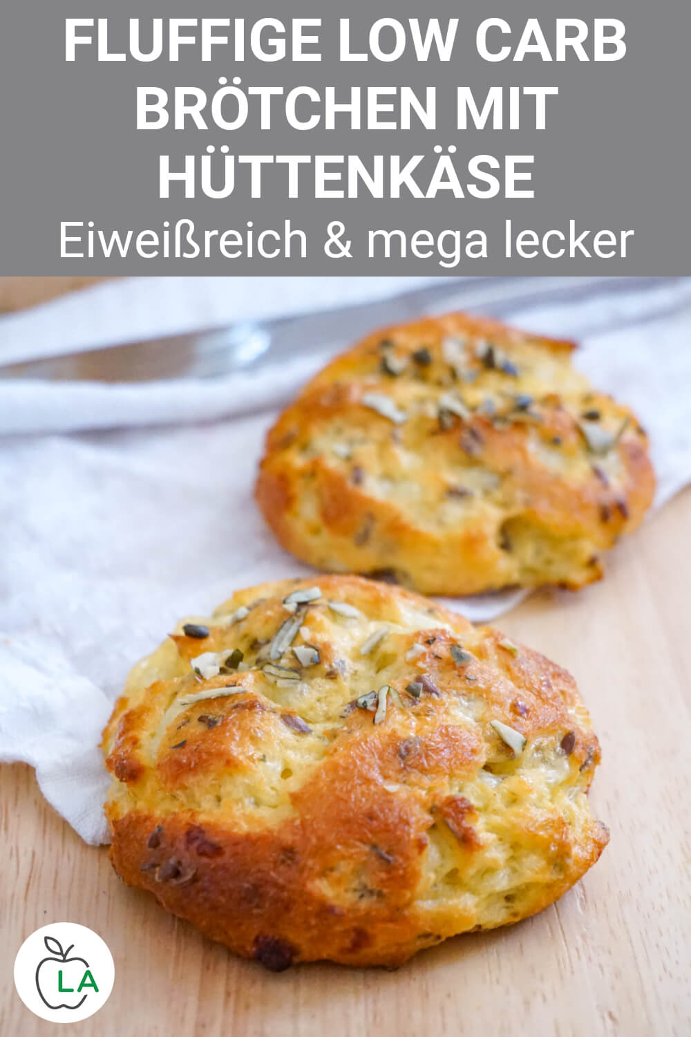 Eiweißreiche Brötchen mit Hüttenkäse