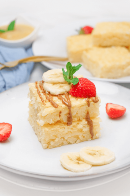 Milchreisschnitten mit Obst für Kinder und Sportler